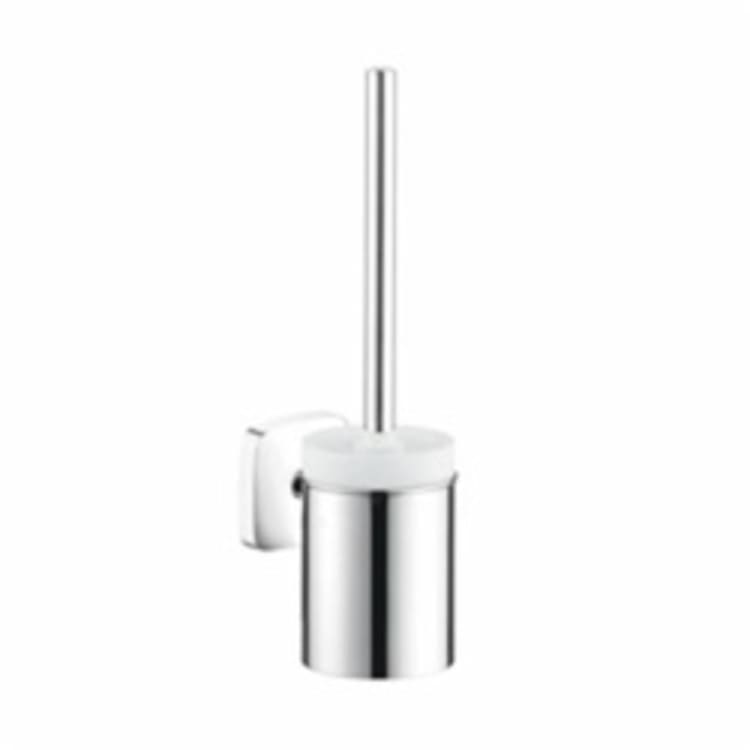 Hansgrohe 41505000 Toilet Brush With Holder, Brass/Ceramic, Chrome Plated