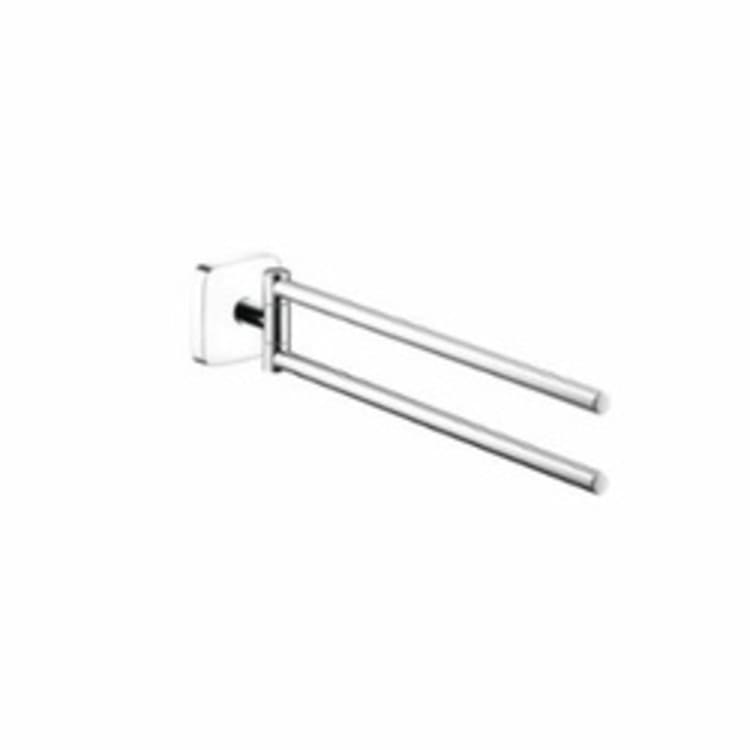 Hansgrohe 41512000 PuraVida Wall Mount Twin Towel Bar Holder, 3-1/8 in OAH, Solid Brass