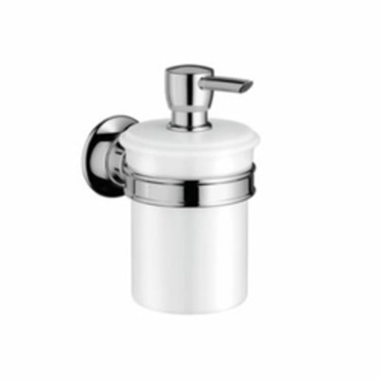 Hansgrohe 42019000 Axor Montreux Soap Dispenser, 8 oz, Wall Mount, Porcelain, Chrome Plated