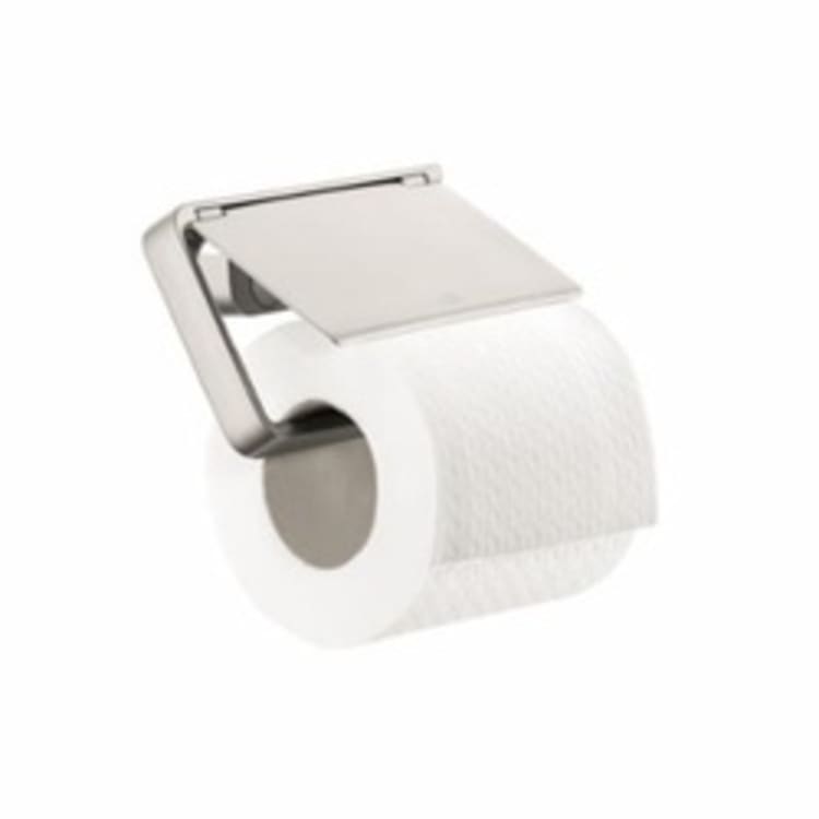 AXOR 42836820 Universal Toilet Paper Roll Holder, 3-1/8 in H, Metal, Brushed Nickel, Import