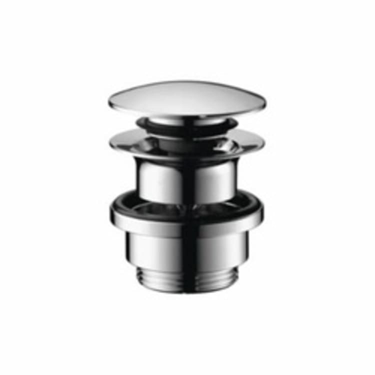 Hansgrohe 50100101 Sink Drain With Push-Open Drain, 1-1/4 in, 2-1/2 in Grid, Brass Drain, Chrome Plated, Domestic