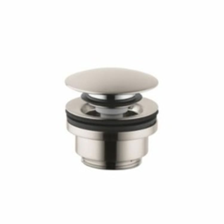 Hansgrohe 50100821 Sink Drain With Push-Open Drain, 1-1/4 in, 2-1/2 in Grid, Brass Drain, Brushed Nickel, Domestic