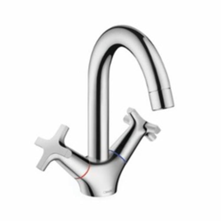 Hansgrohe 71270001 Logis Classic Bathroom Faucet, 1.2 gpm, 5-3/4 in H Spout, 2 Handles, Pop-Up Drain, 1 Faucet Hole, Chrome Plated, Domestic