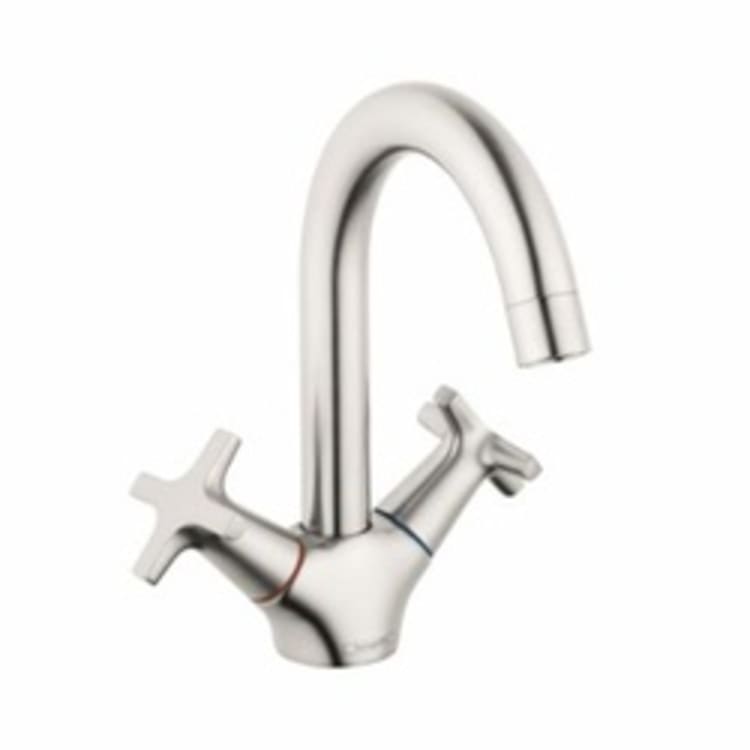 Hansgrohe 71270821 Logis Classic Bathroom Faucet, 1.2 gpm, 5-3/4 in H Spout, 2 Handles, Pop-Up Drain, 1 Faucet Hole, Brushed Nickel, Domestic