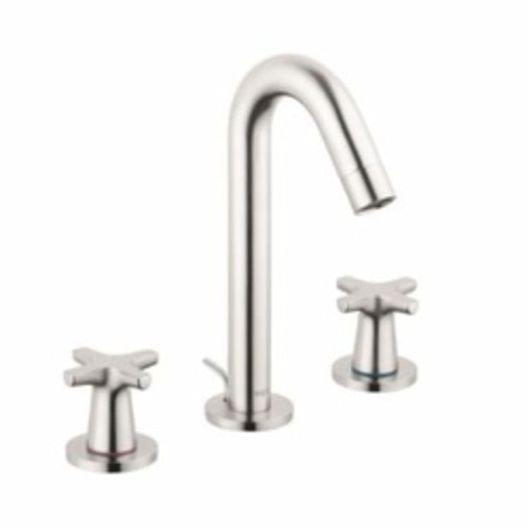 Hansgrohe 71323821 Logis Classic Widespread Bathroom Faucet, 1.2 gpm, 6 in H Spout, 8 in Center, Brushed Nickel, 2 Handles, Pop-Up Drain, Domestic