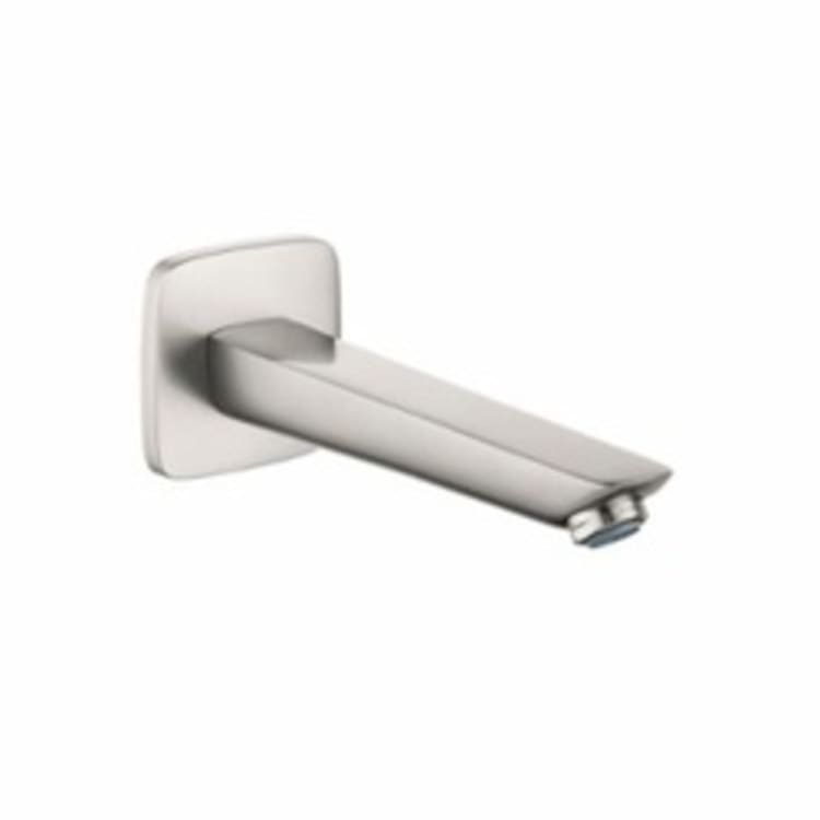 Hansgrohe 71410821 Logis Tub Spout, 7-5/8 in L x 3/8 in H, Solid Brass, Brushed Nickel, Domestic