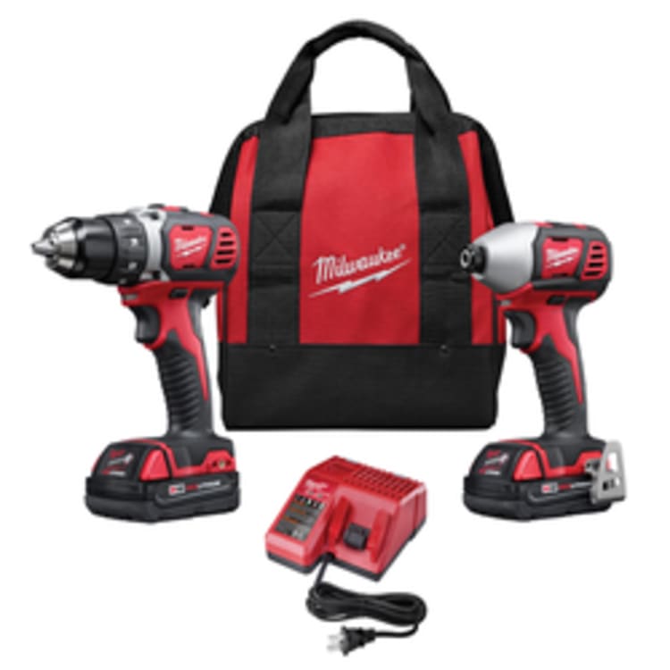 Milwaukee® 2691-22 M18™ Cordless Combination Kit, Tools: Compact Driver, Impact Driver, 18 V, 1.5 Ah Lithium-Ion, Brushed Motor