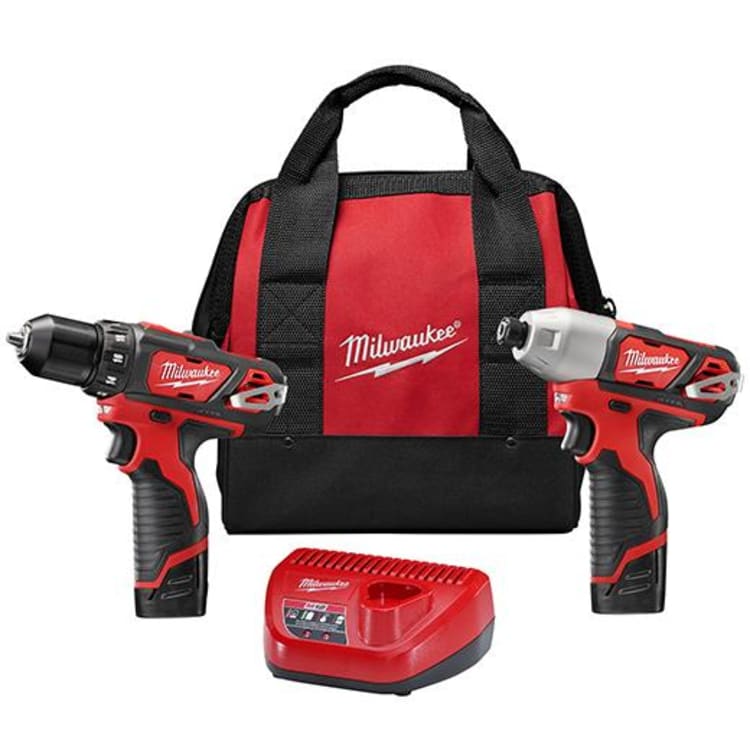 Milwaukee® 2494-22 M12™ Cordless Combination Kit, Tools: Drill, Impact Driver, 12 V, 1.5 Ah Lithium-Ion, Keyed Blade