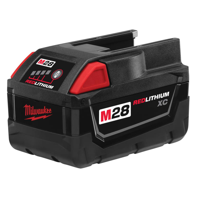 Milwaukee® 48-11-2830 M28™ Rechargeable Cordless Battery Pack, 3 Ah Li-Ion Battery, 28 VDC, For Use With Milwaukee® M28™ and V28™ Cordless Power Tools, Bare Tool