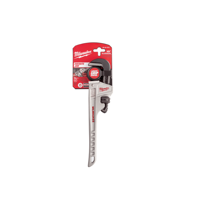 Milwaukee® OVERBITE JAW ™ 48-22-7210 Pipe Wrench, 10 in OAL, Hook Jaw, Aluminum Handle