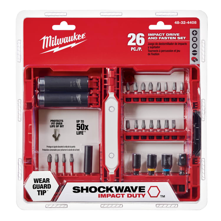 Milwaukee® Shockwave™ 48-32-4408 Drive and Fasten Set, 26 Pieces