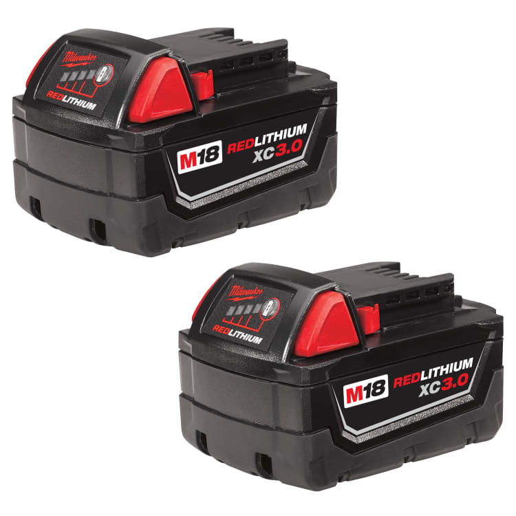 Milwaukee® 48-11-1822 M18™ Rechargeable Cordless Battery Pack, 3 Ah Li-Ion Battery, 18 VDC, For Use With Milwaukee® M18™ Cordless Power Tools, Bare Tool