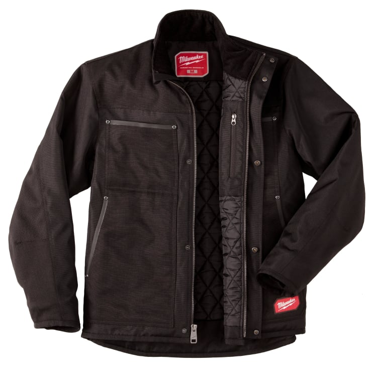Milwaukee® 253B-2X 253B Traditional Jacket, Black, Ripstop Polyester, 46 to 48 in Chest, Resists: Abrasion, Tear, Water and Wind, 100g high-loft insulation lining
