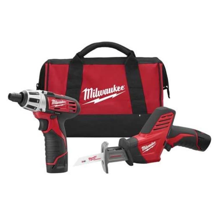 Milwaukee® 2490-22 M12™ Cordless Combination Kit, Tools: Reciprocating Saw, Screwdriver, 12 V, 1.5 Ah Lithium-Ion