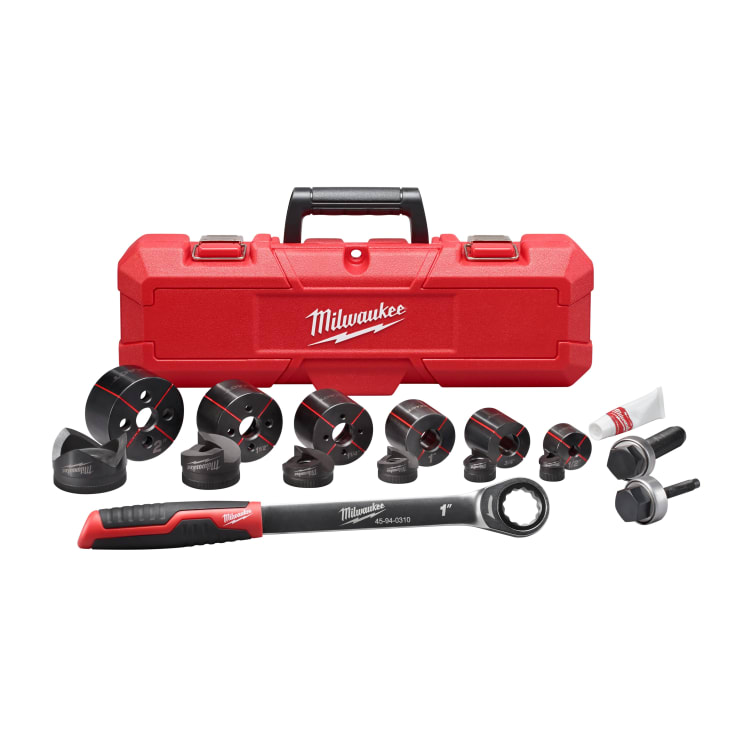 Milwaukee® M18™ Exact™ 49-16-2694 Knockout Punch Set, 10 ga Mild Steel, 1/2 to 2 in, Mild Steel