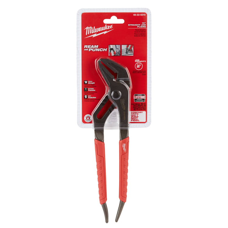 Milwaukee® 48-22-6310 Straight Jaw Plier, 2 in, 1.36 in L Straight Alloy Steel Jaw, 10 in OAL