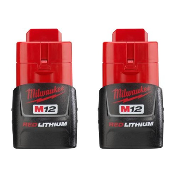 Milwaukee® 48-11-2411 M12™ Compact Rechargeable Cordless Battery Pack, 1.5 Ah Lithium-Ion Battery, 12 VDC, For Use With Milwaukee® M12™ Cordless Power Tool