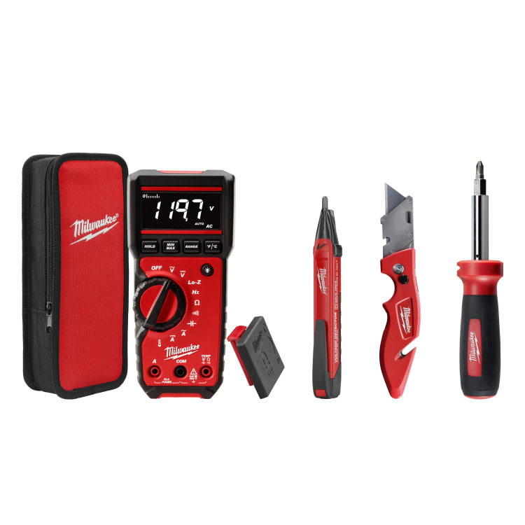 Milwaukee® 2220-20 ECX™ Fastback™ Electrical Combo Kit, 4 Pieces, Plastic/Rubber