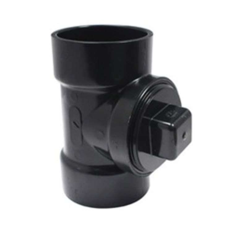 3" ABS DWV HXHXF CLEANOUT TEE W/ PLUG AND "NO O-RING"