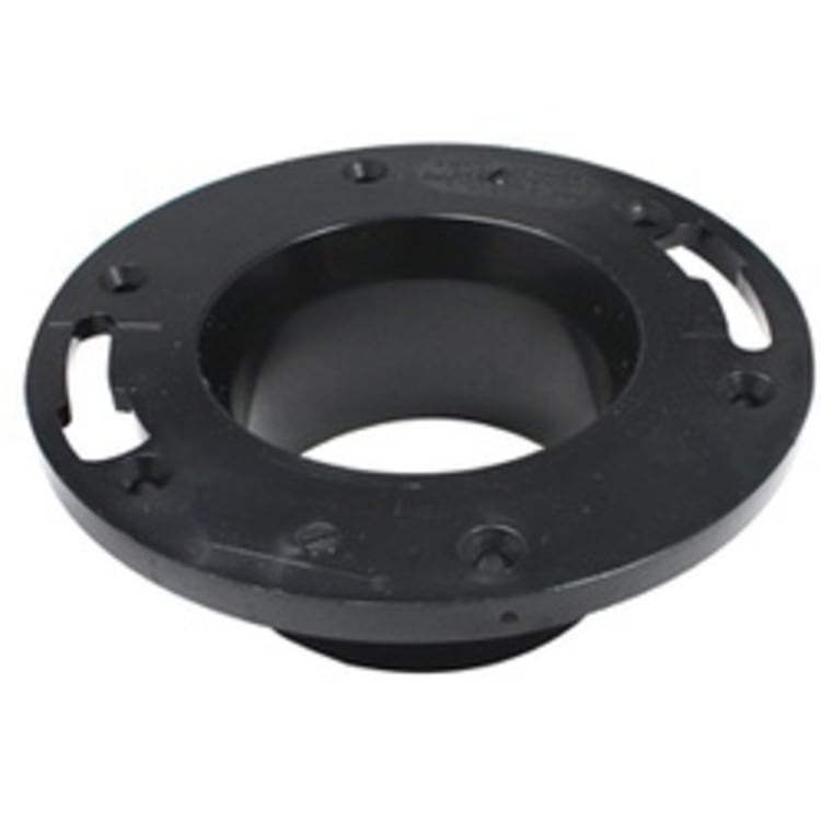 4"X3" ABS DWV HUB CLOSET FLANGE WITHOUT STOP