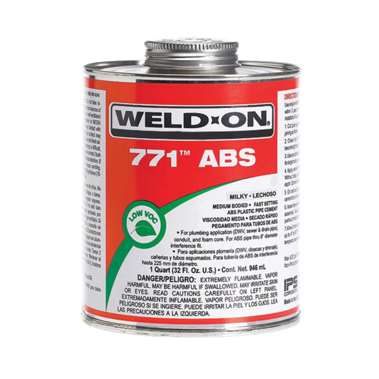 Weld-On® 771™ 10232 Low VOC Medium Body Solvent Cement With Applicator Cap, 1 qt Container, Milky