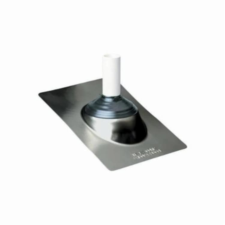 Water-Tite 3 N 1® 81710 Multi-Size Roof Flashing, 14-1/2 in L x 10-3/4 in W Base, 1-1/4 to 3 ft Pipe, Steel, Domestic