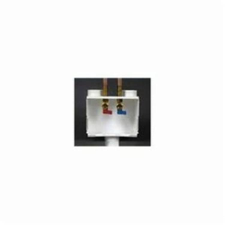 Water-Tite DU-ALL™ 82056 Outlet Box With Quart Turn Valve, For Use With Dual Drain Washing Machine, 1/2 in PEX, Brass, White