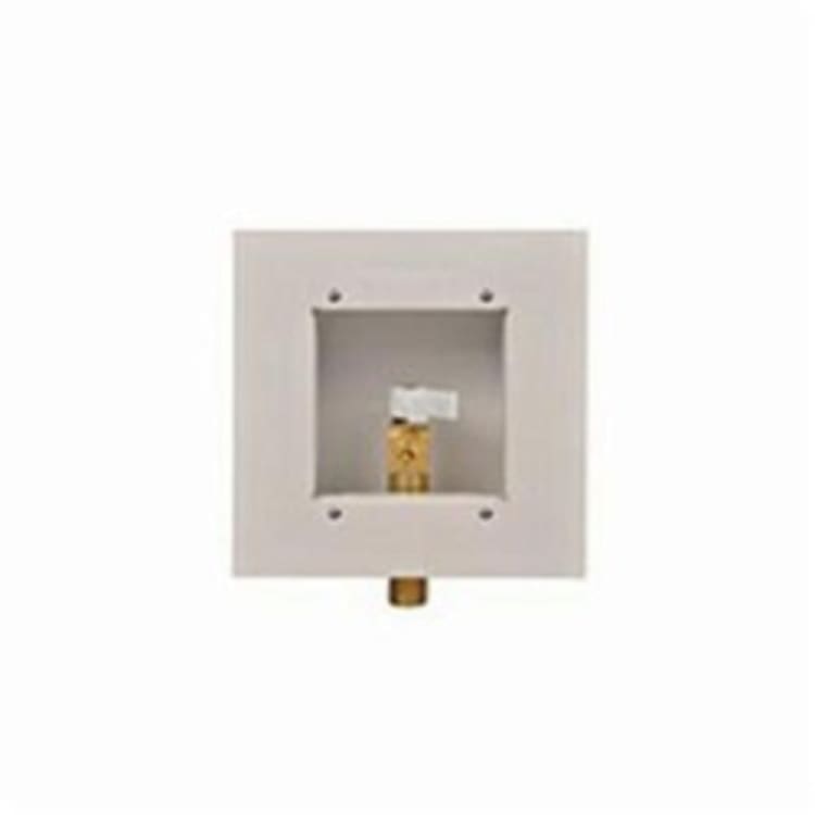 Guy Gray™ 88531 Ice Maker Outlet Box With Valve and Hammer Arrester, 1/2 in C, Steel, White Powder Coated, Domestic