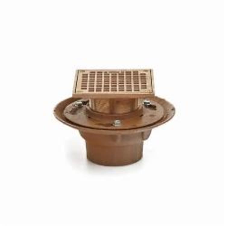 Smith® 2005Y02 (-A05NB-P050) Adjustable Floor Drain With Strainer Head, 2 in Outlet, No-Hub Connection, 5 in, Cast Iron Drain