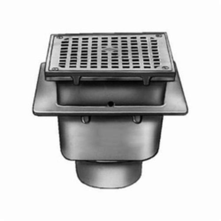 Smith® 3100Y04 Sanitary Floor Drain, 4 in Outlet, No-Hub Connection, 8-1/2 in, Cast Iron Drain