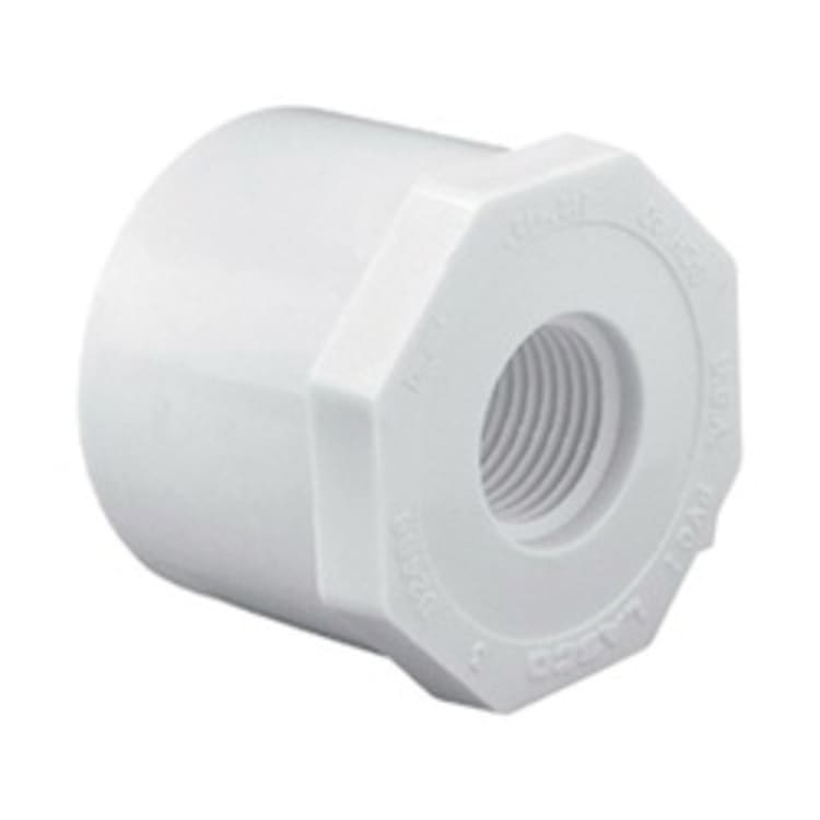 Lasco® 438-290 Reducing Bushing, 2-1/2 x 1-1/4 in Nominal, Spigot x FNPT End Style, SCH 40/STD, PVC, Nitrile Rubber Seal, Domestic