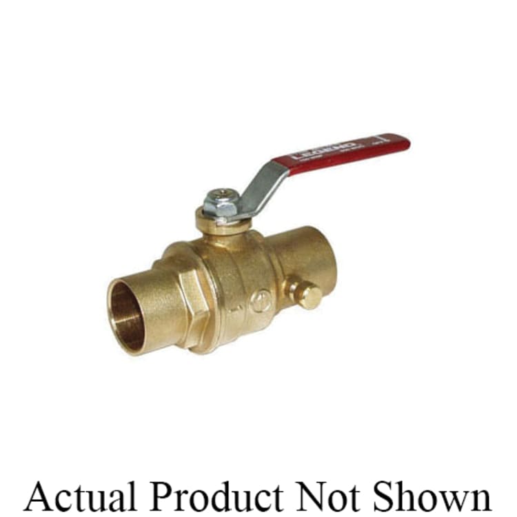 LEGEND 101-514 S-1100 Ball Valve With Handle and Drain, 3/4 in Nominal, C End Style, Forged Brass Body, Full Port, Import
