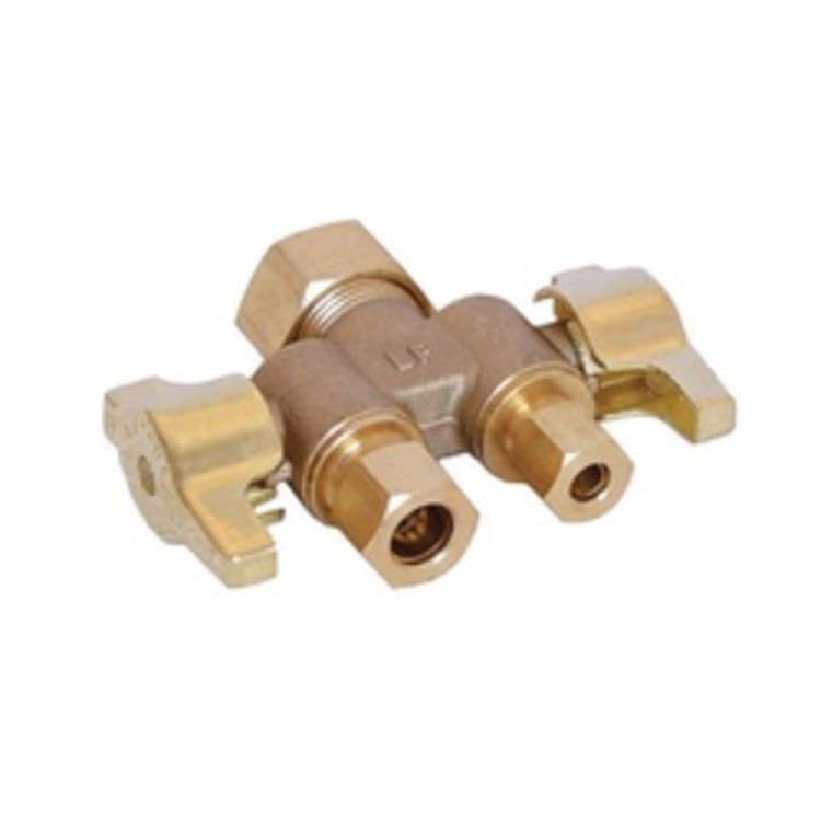 LEGEND 114-731NL T-598NL 1/4 Turn Straight Stop Valve, 5/8 x 3/8 x 3/8 in Nominal, Compression End Style, 125 psi Pressure, Forged Brass Body, Polished Chrome, Import