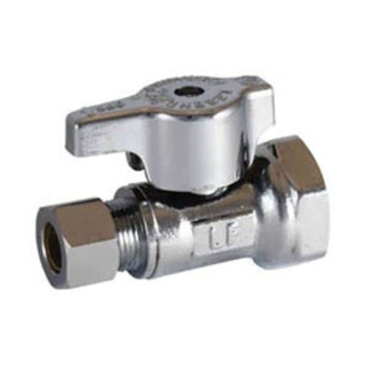 LEGEND 114-703NL T-596NL 1/4 Turn Straight Supply Stop Valve, 1/2 x 3/8 in, FNPT x OD Compression, Forged Brass Body, Import