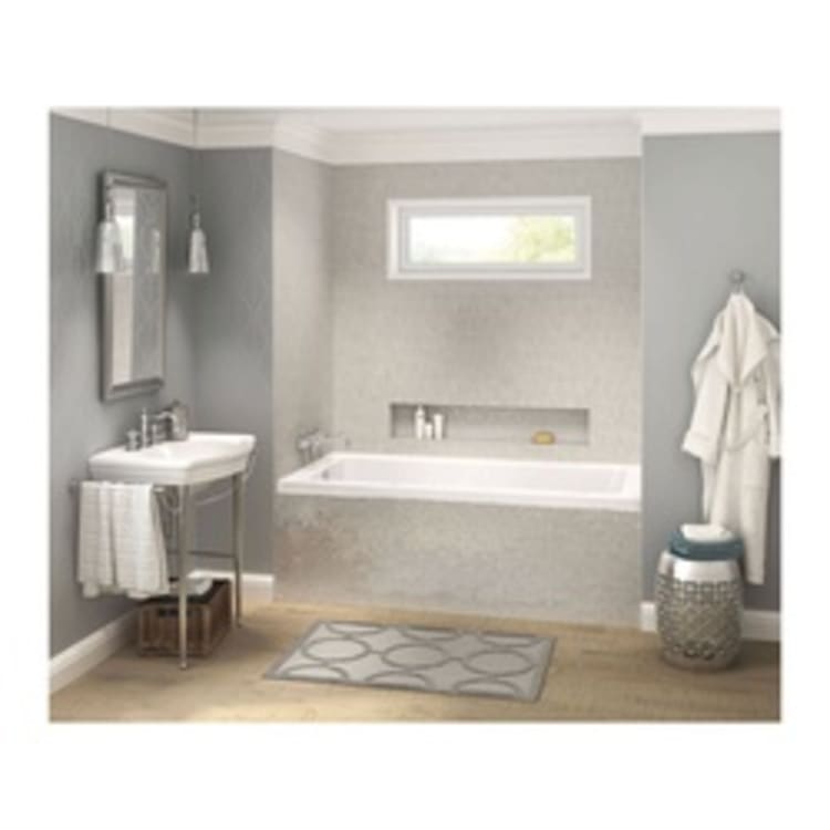 MAAX® 106210-R-000-001 Pose™ 7236 IF Bathtub, Soaking, Rectangle Shape, 71-1/2 in L x 35-3/4 in W, Right Drain, White, Domestic