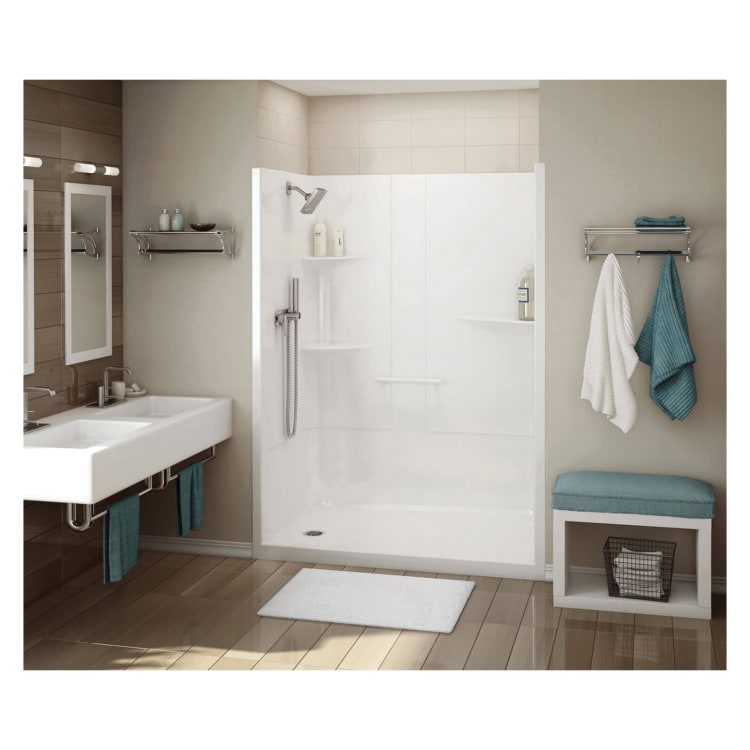 MAAX® 107003-2-000-001 Professional 107003 1-Piece Shower, ALLIA SH 6034, 60 in L x 34-1/2 in W x 79 in H, Acrylic, White, Domestic