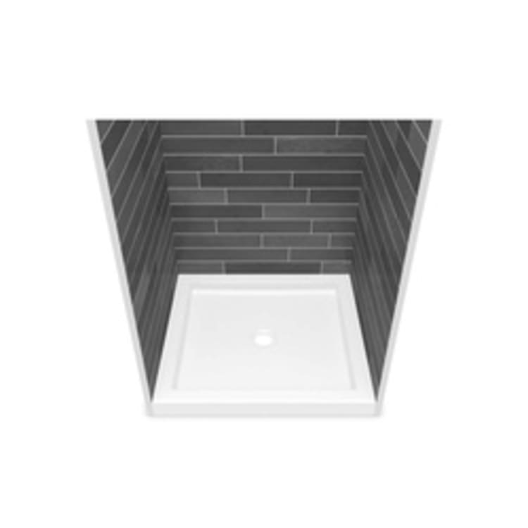 MAAX® Professional 410000-501-001 B3 ROUND 3636 Single Threshold Square Alcove Shower Base Without Seat, 35-7/8 in L x 35-7/8 in W, Round Center Drain