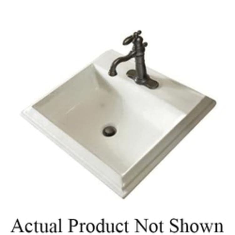 Mansfield® 531068 254 Brentwood™ Self-Rimming Lavatory With Concealed Front Overflow, Brentwood™, Rectangle Shape, 4 in Faucet Hole Spacing, 22-7/16 in W x 18-15/16 in D x 6-9/16 in H, Drop-In Mount, Vitreous China, White, Domestic