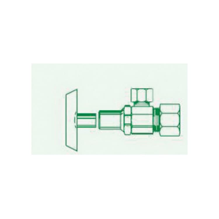 McGuire™ LFHST09LK Heavy Premiere Angle Stop Valve, 1/2 in Nominal, Compression, Brass Body, Polished Chrome