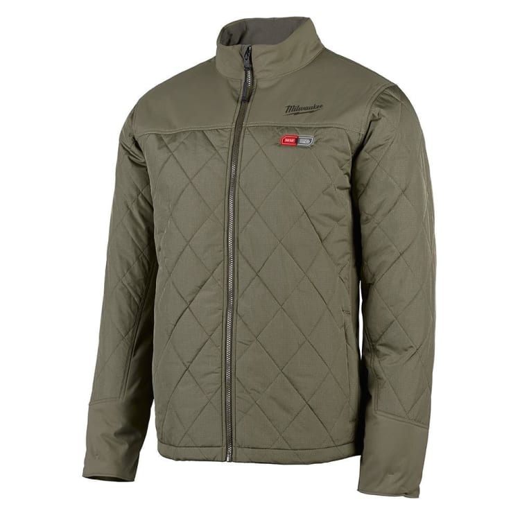 Milwaukee® M12™ Heated AXIS™ 203OG-20L Insulated Heated Jacket, L, Olive Green, Brushed Tricot/Polyester, 42 to 44 in Chest, Resists: Water and Wind