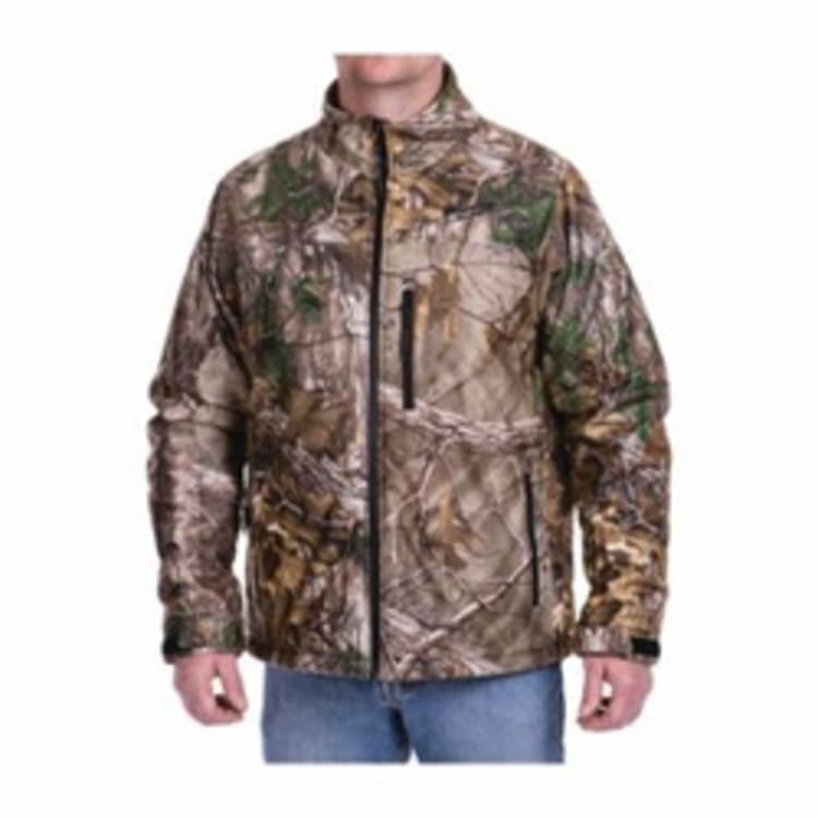 Milwaukee® M12™ 221C-20L Heated Jacket, L, RealTree Xtra® Camouflage, Brushed Tricot/Polyester, 42 to 44 in Chest, Resists: Water and Wind