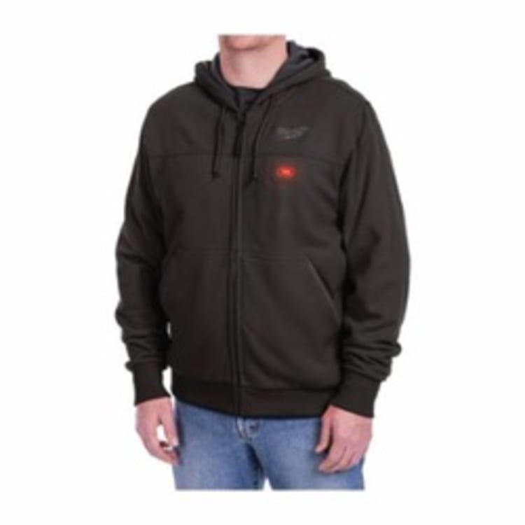 Milwaukee® 301B-21L M12™ Heated Hoodie Kit, L, Men's, Black, Cotton/Polyester Blend