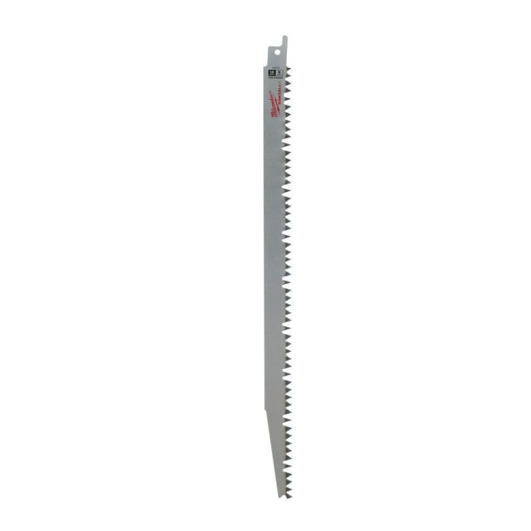 Milwaukee® SAWZALL® 48-00-1303 Tapered Back Reciprocating Saw Blade, 12 in L x 3/4 in W, 5 TPI, Steel Body, Universal/Toothed Edge Tang