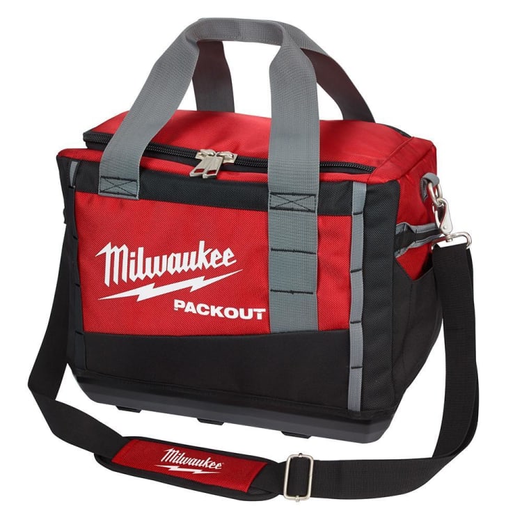 Milwaukee® PACKOUT™ 48-22-8321 Zipper Tool Bag, 1680D Ballistic Nylon, Black/Red
