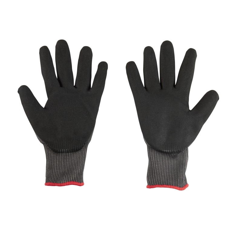 Milwaukee® 48-22-8953 Dipped Gloves, XL, Nylon, Knit Cuff, Resists: Cut and Puncture, ANSI Cut-Resistance Level: A5, ANSI Puncture-Resistance Level: 4