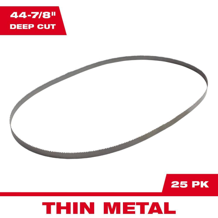 Milwaukee® 48-39-0535 Deep Cut Thin Metal Portable Band Saw Blade, 44-7/8 in L, 1/2 in W x 0.02 in THK, 24 TPI, Bi-Metal Body