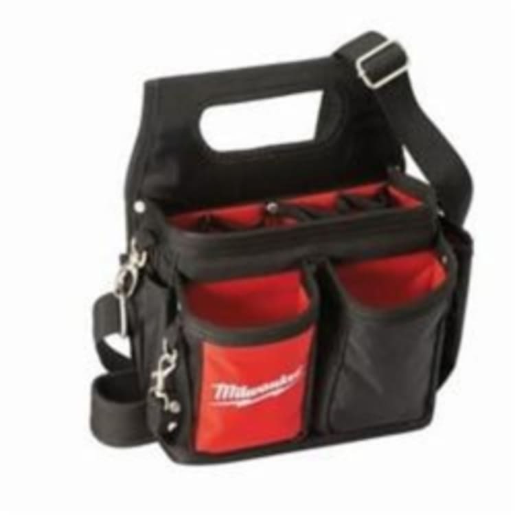 Milwaukee® 48-22-8100 Electrician's Heavy Duty Work Pouch With Quick Adjust Belt, Nylon, Black/Red