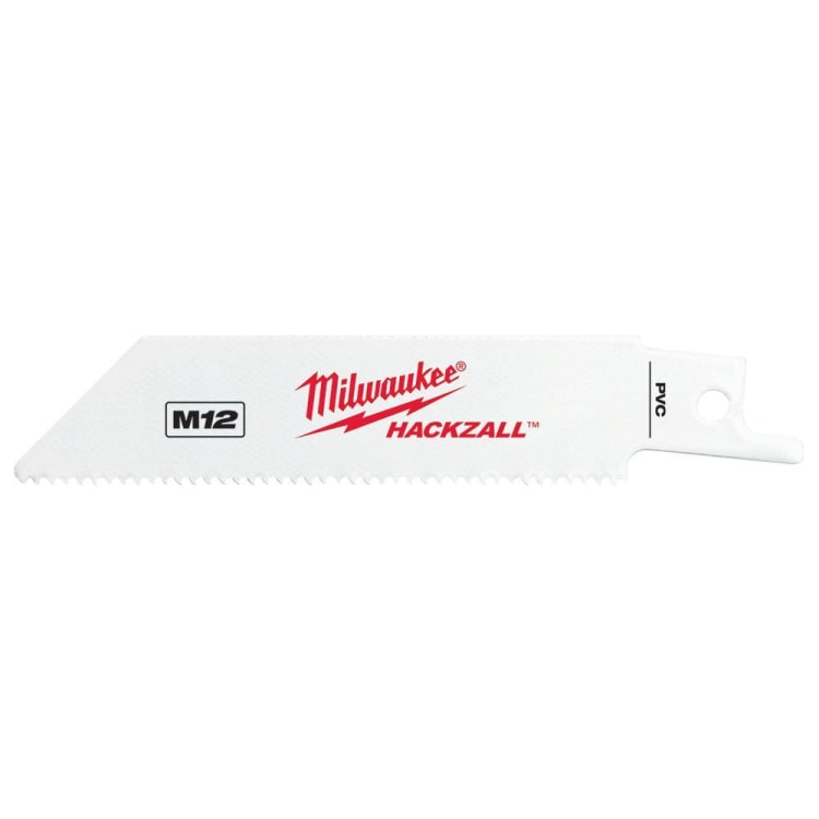 Milwaukee® 49-00-5414 Straight Back Thin Kerf Reciprocating Saw Blade, 4 in L x 3/4 in W, 14 TPI, Bi-Metal Body, Universal/Toothed Edge Tang