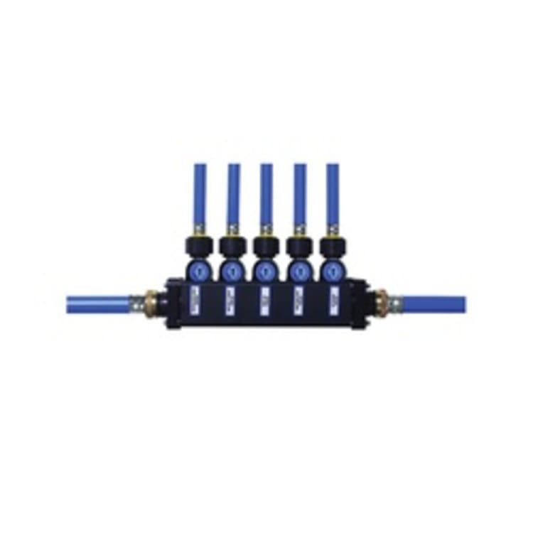 MiniBloc™ 49083 PEX Press Zoning Manifold, 8 1 x 3/4 x 1/2 in Outlets, Polymer, Domestic