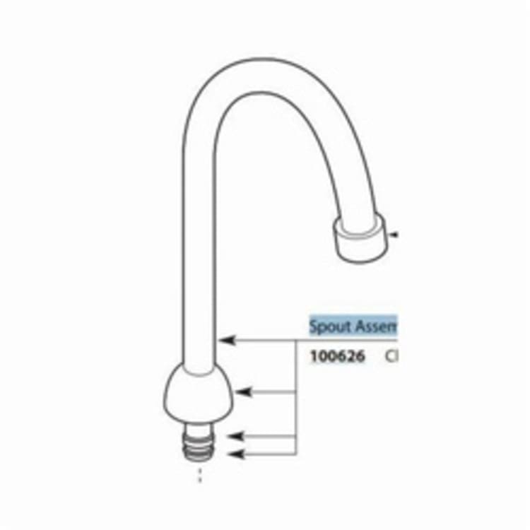 Moen® 100626 Bar Spout and Spout Nut, For Use With Model 8242 2-Handle Faucet, Polished Chrome, Import